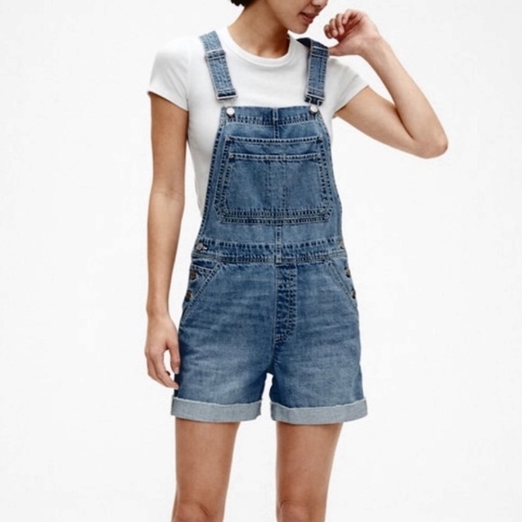 GAP Pants - Gap Vintage Cutoff Fray Hem Overalls Shorts Jean